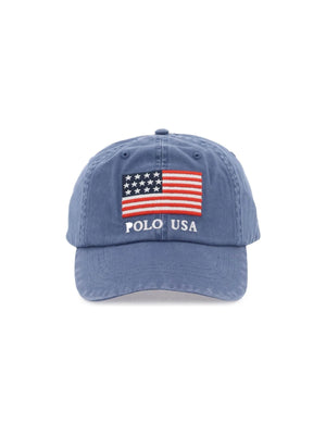 Distressed Flag Cotton Twill Cap - OS - Women > Accessories > Hats and hair accessories > Hats