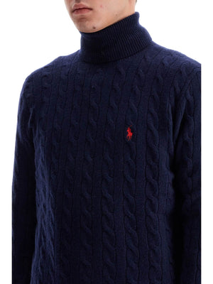 High-neck Wool And Cashmere Cable-knit Pullover Sweater