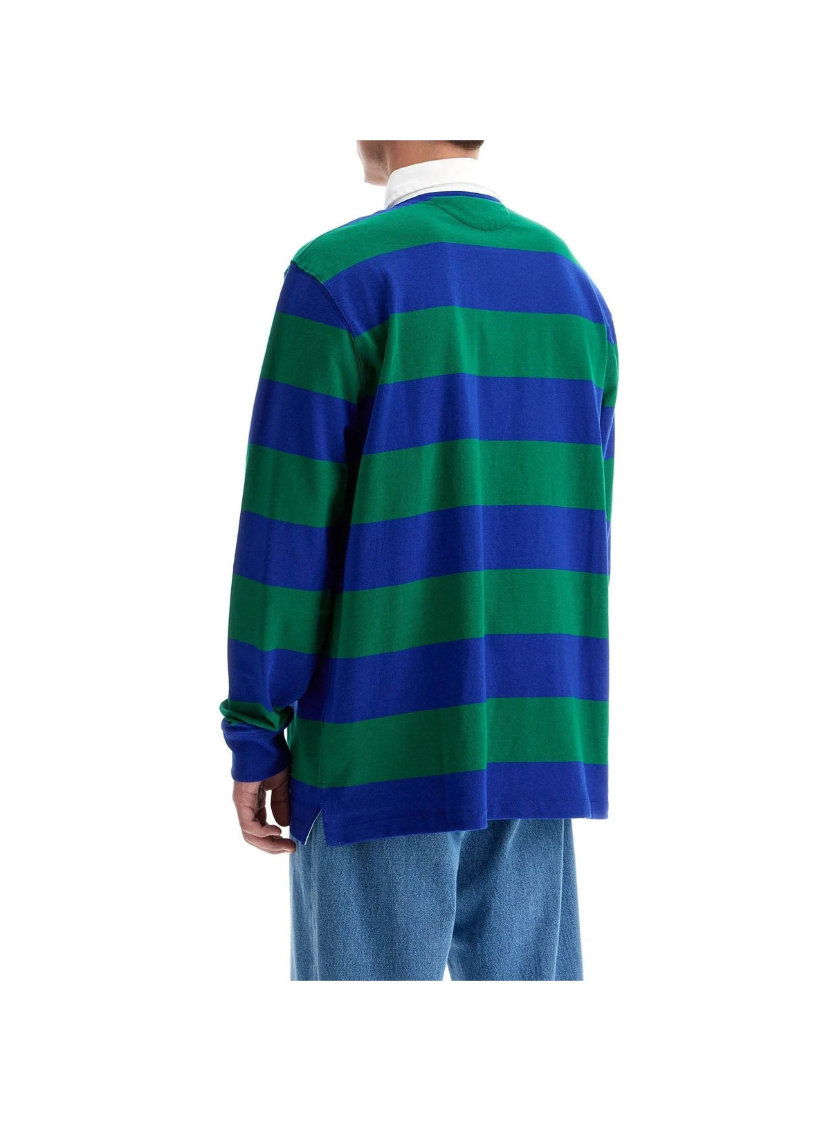 Long-sleeved Striped Polo Shirt For