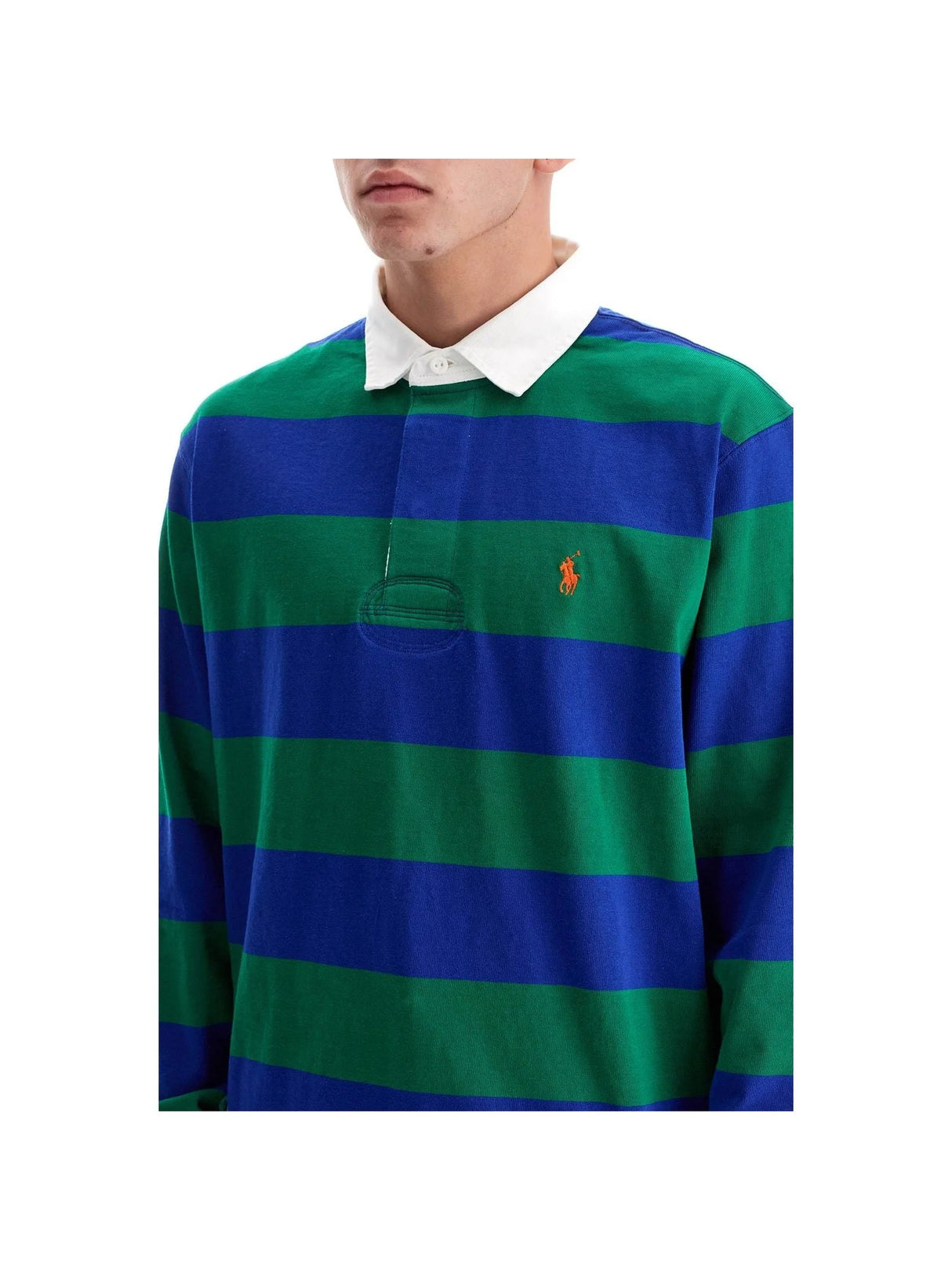 Long-sleeved Striped Polo Shirt For