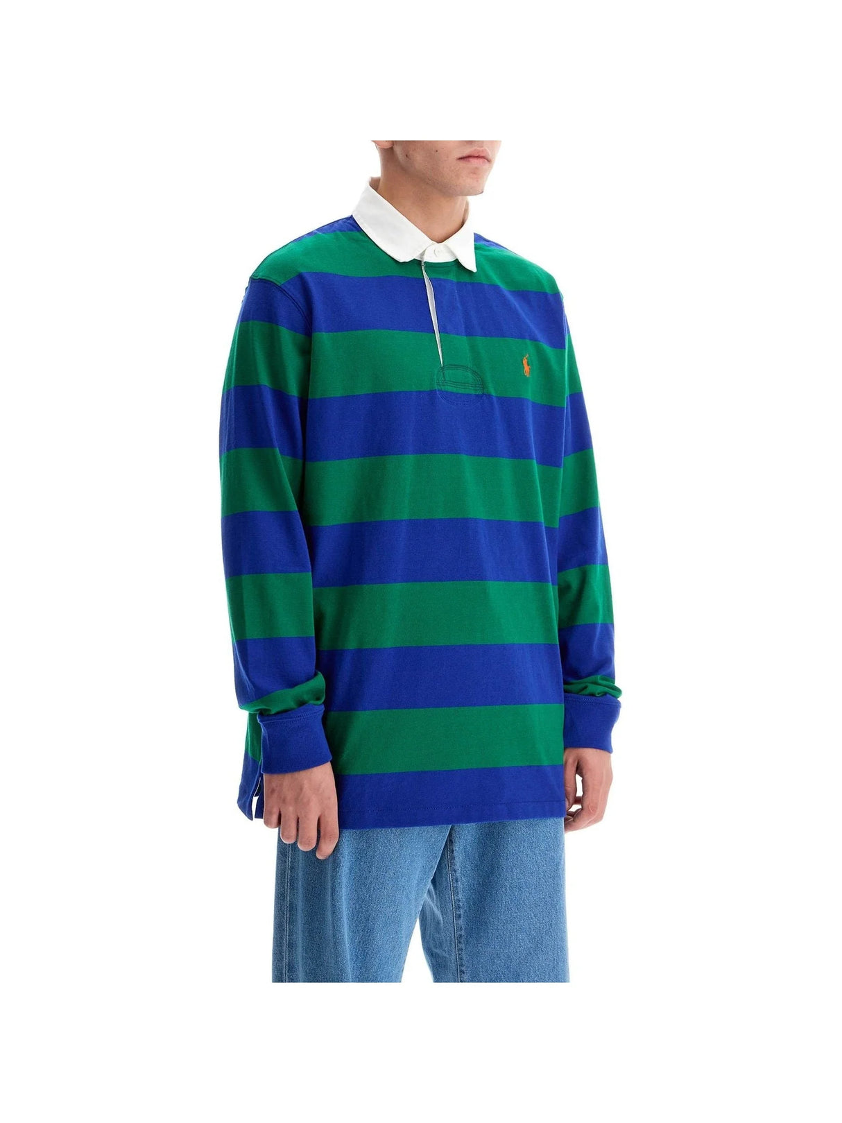 Long-sleeved Striped Polo Shirt For