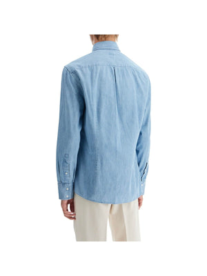 BRUNELLO CUCINELLI-Lightweight Slim Fit Denim Shirt -JOHN JULIA.