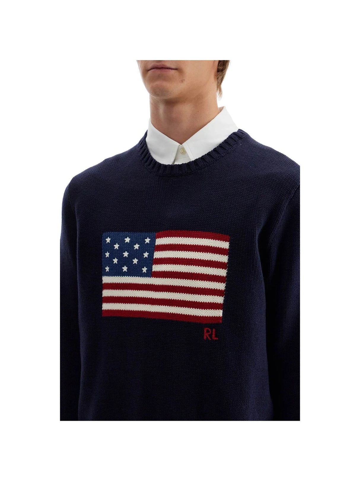 POLO RALPH LAUREN-Sweater With American Flag -JOHN JULIA.