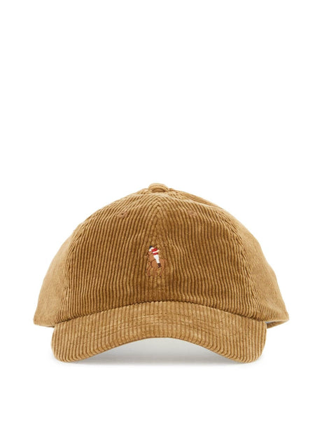 Velvet Ribbed Baseball Cap With Nine