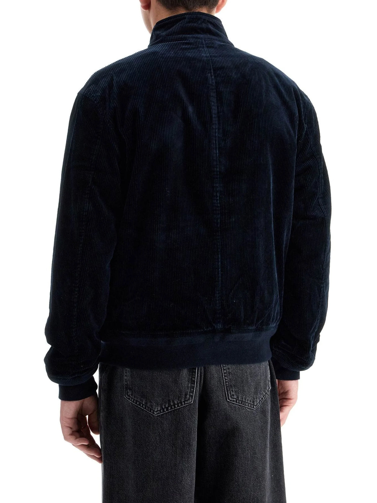 Velvet Ribbed Bomber Jacket