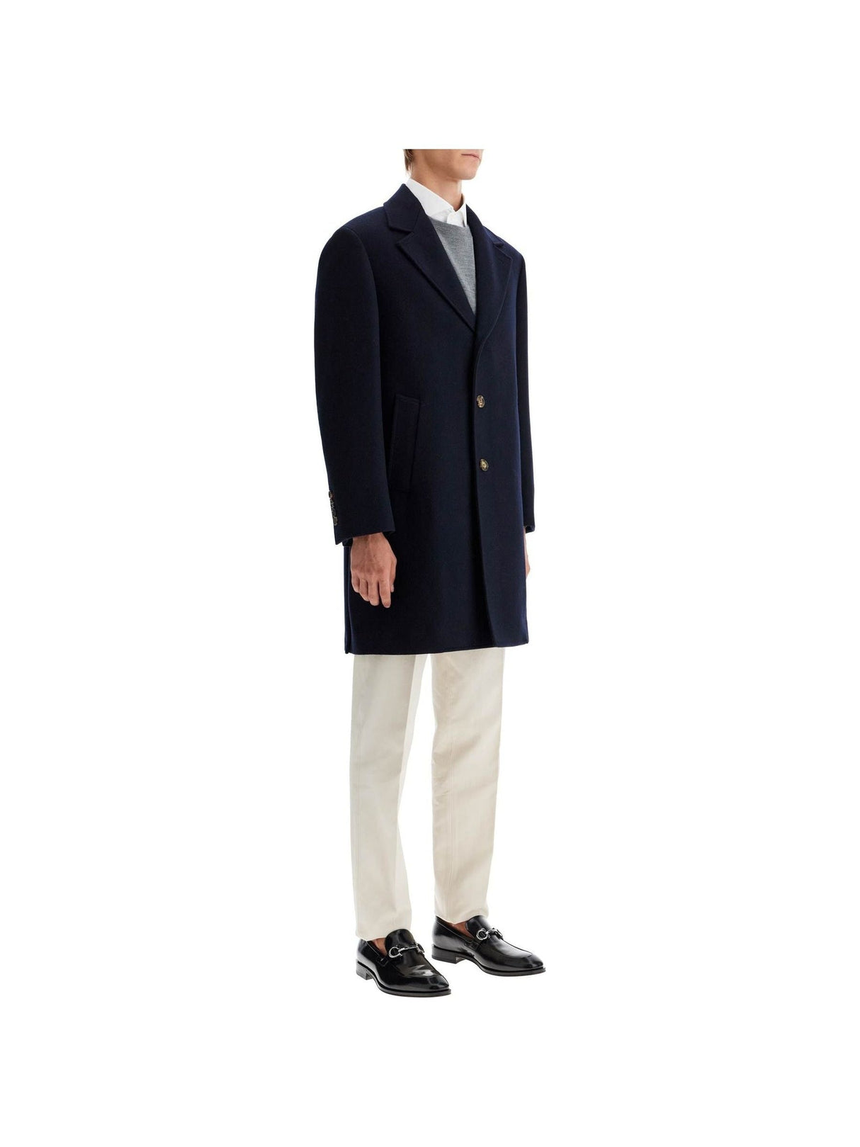 BRUNELLO CUCINELLI-Wool Beaver Coat In Eight -JOHN JULIA.