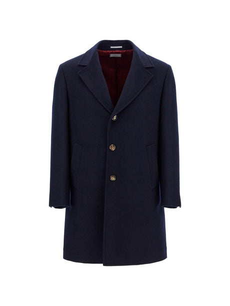 BRUNELLO CUCINELLI-Wool Beaver Coat In Eight -JOHN JULIA.