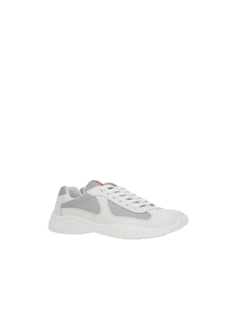 PRADA-Americas Cup Leather Mesh Sneakers-JOHN JULIA