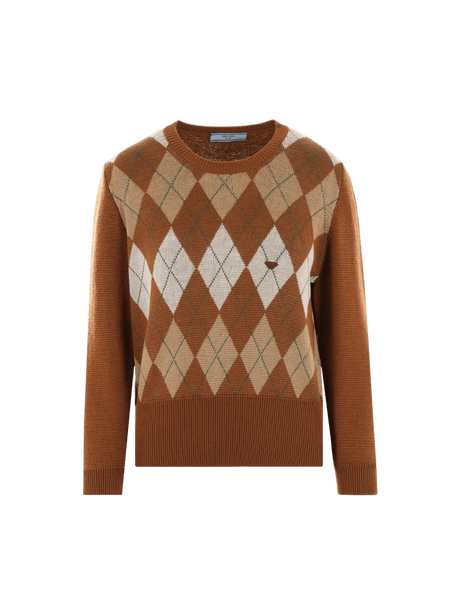 Argyle Wool Sweater-PRADA-JOHN JULIA