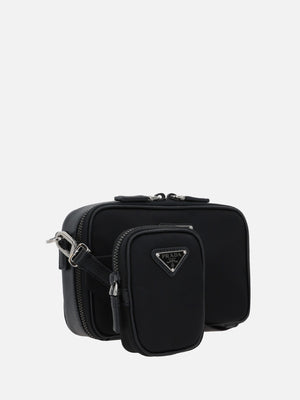 Prada Brique Crossbody Bag In Re-Nylon And Saffiano Leather