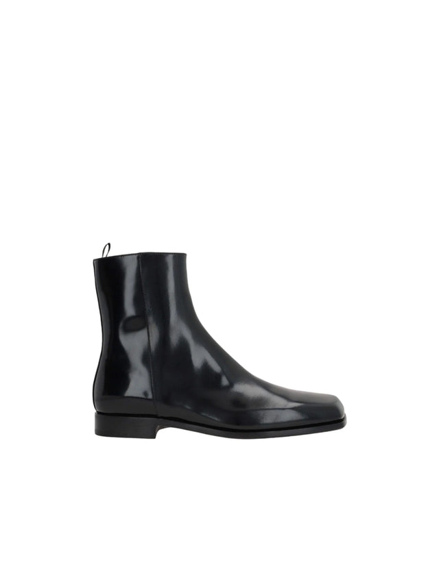 Brushed Leather Ankle Boots-PRADA-JOHN JULIA