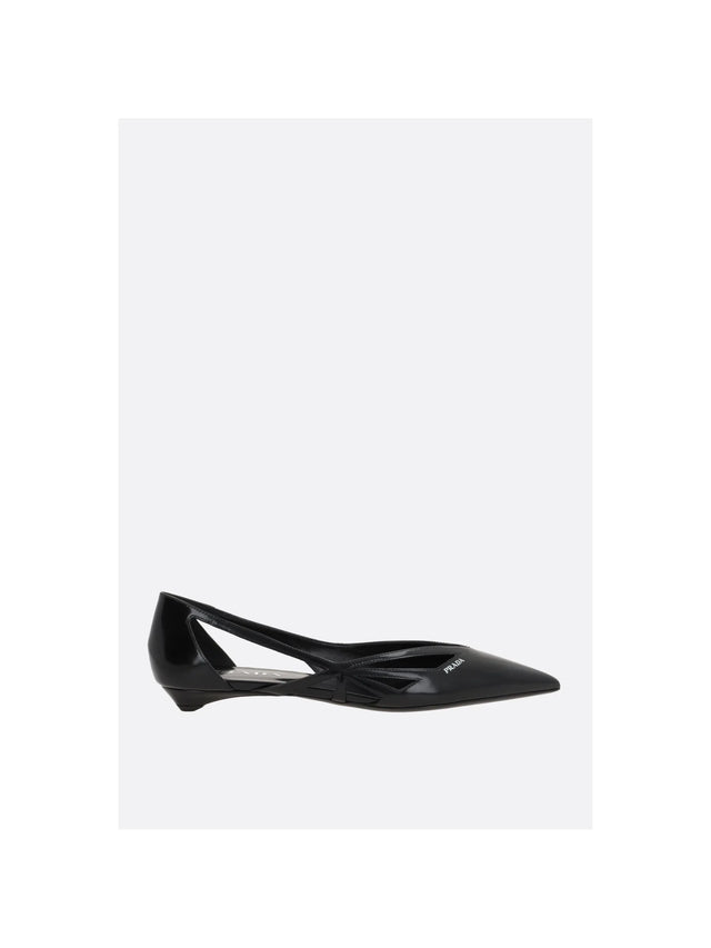 Brushed Leather Ballet Flats-PRADA-JOHN JULIA