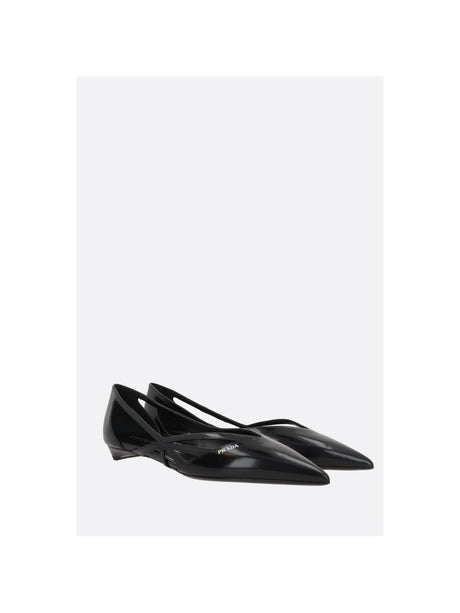 Brushed Leather Ballet Flats-PRADA-JOHN JULIA