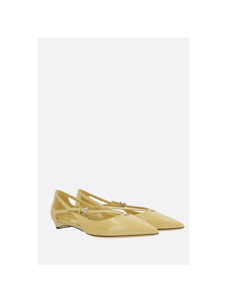 Brushed Leather Ballet Flats-PRADA-JOHN JULIA