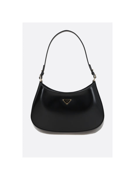 Brushed Leather Cleo Hobo Bag-PRADA-JOHN JULIA