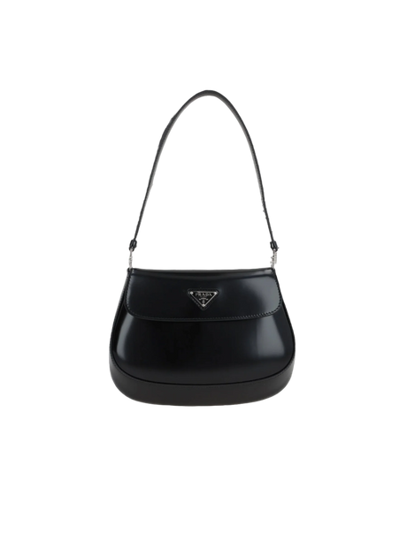 Brushed Leather Cleo Shoulder Bag-PRADA-JOHN JULIA