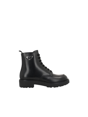 Brushed Leather Combat Boots-PRADA-JOHN JULIA