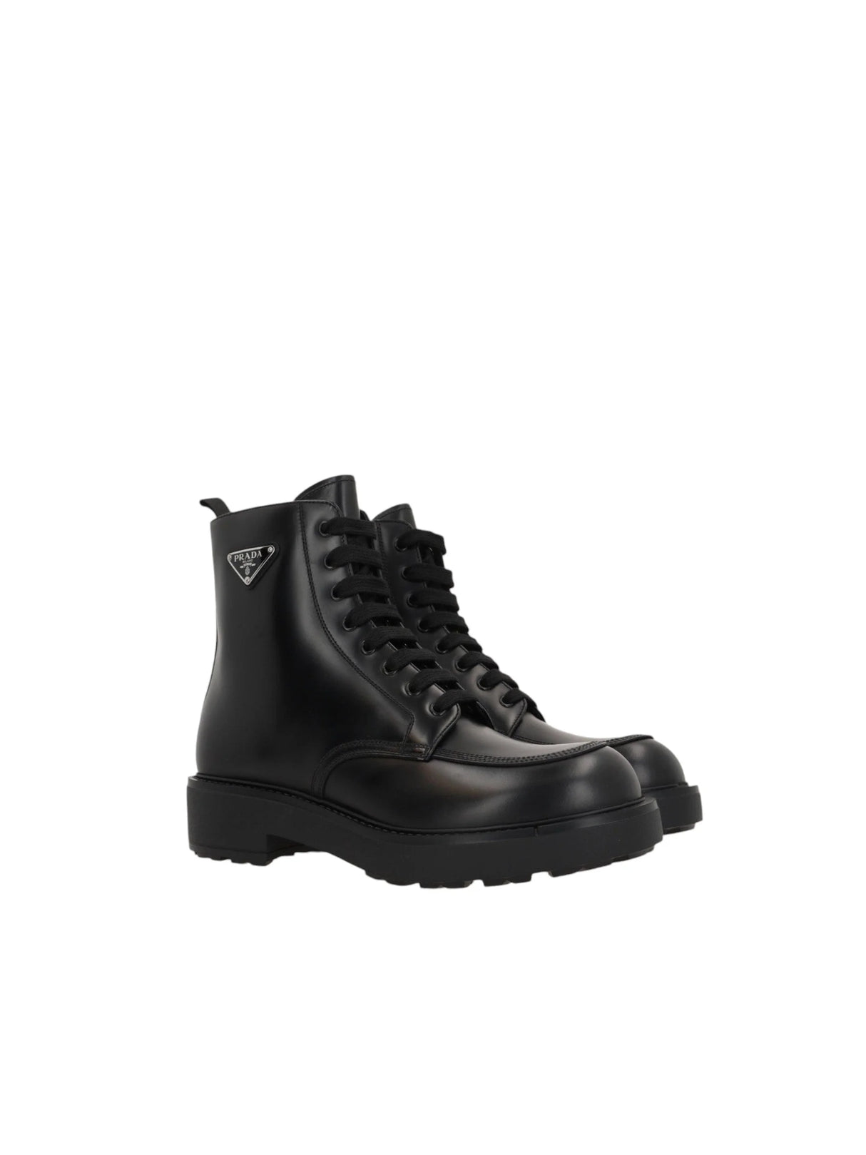 Prada Men s Black Brushed Leather Combat Boots JOHN JULIA