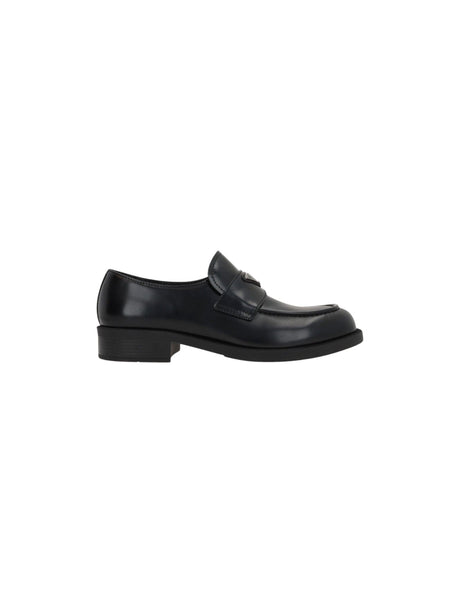 Brushed Leather Loafers-PRADA-JOHN JULIA