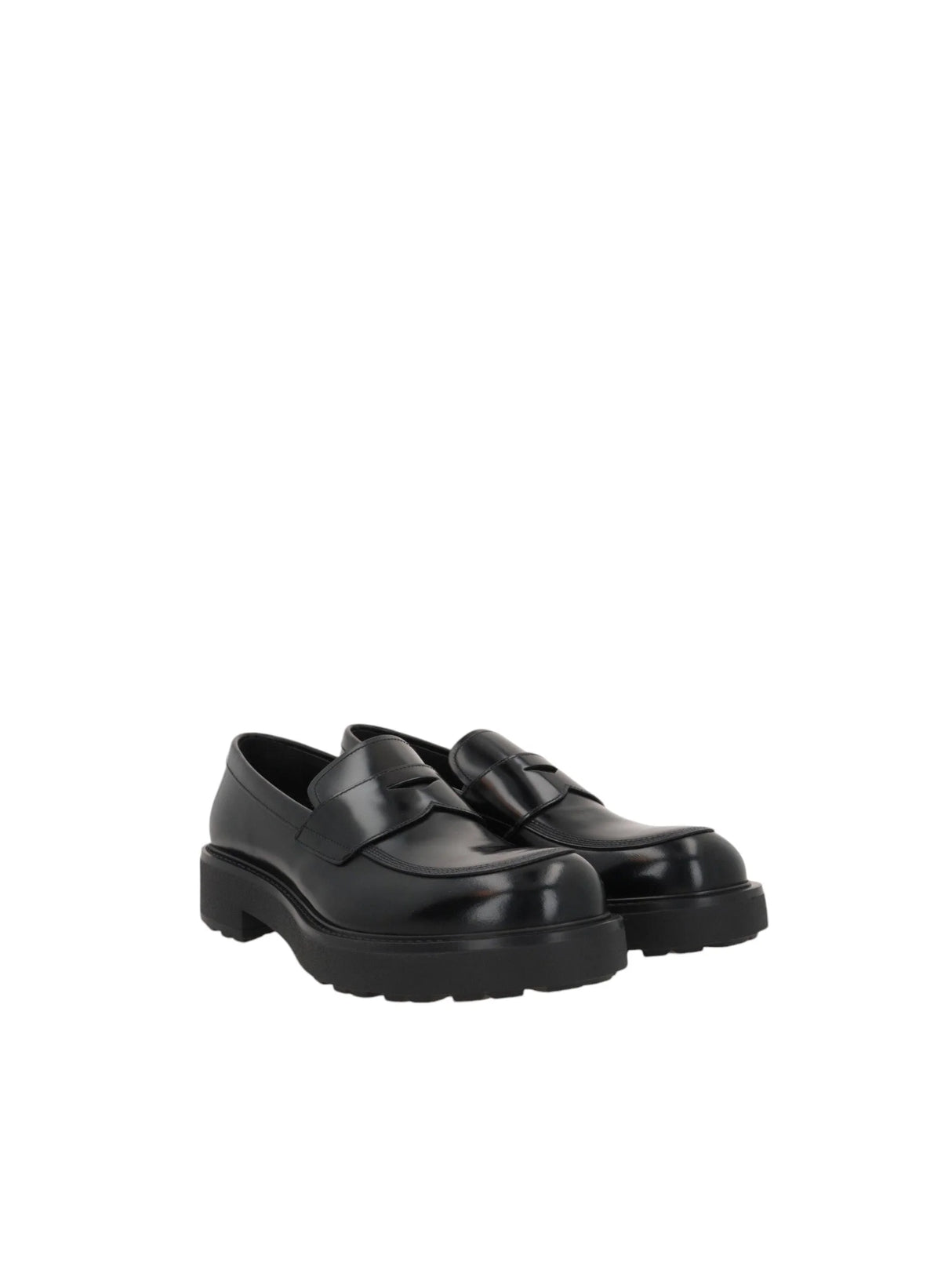 PRADA-Brushed Leather Loafers-JOHN JULIA