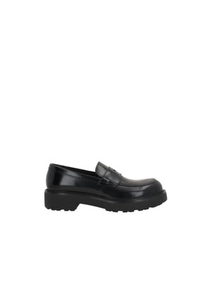 PRADA-Brushed Leather Loafers-JOHN JULIA