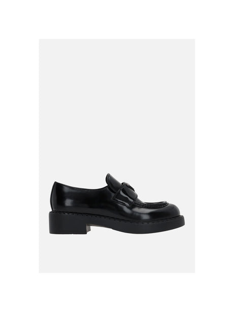 Brushed Leather Loafers-PRADA-JOHN JULIA