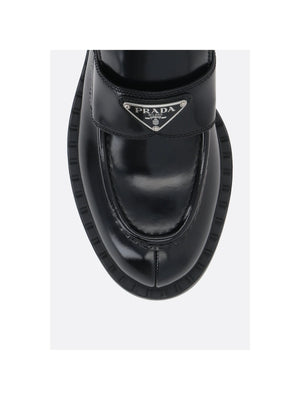 Brushed Leather Loafers-PRADA-JOHN JULIA