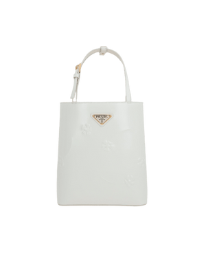 PRADA-Brushed Leather Logo-Detailed Tote Bag-JOHN JULIA