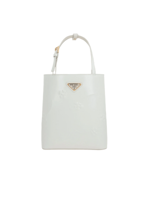 PRADA-Brushed Leather Logo-Detailed Tote Bag-JOHN JULIA