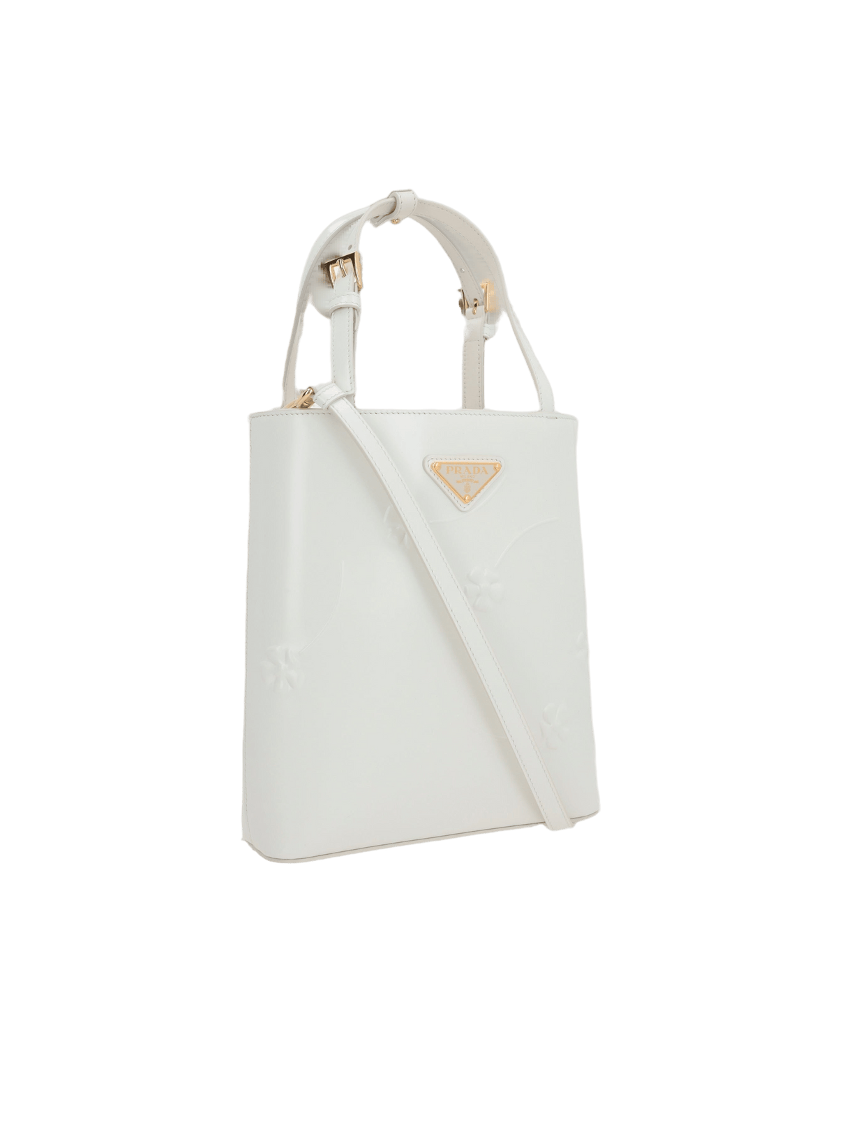 PRADA-Brushed Leather Logo-Detailed Tote Bag-JOHN JULIA