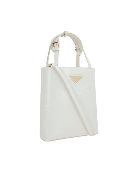 PRADA-Brushed Leather Logo-Detailed Tote Bag-JOHN JULIA