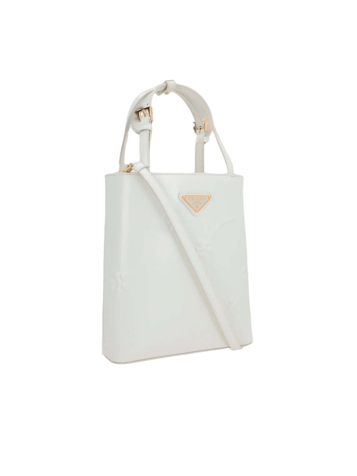 PRADA-Brushed Leather Logo-Detailed Tote Bag-JOHN JULIA