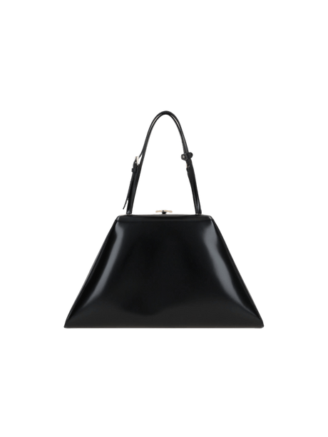 Brushed Leather Medium Handbag-PRADA-JOHN JULIA