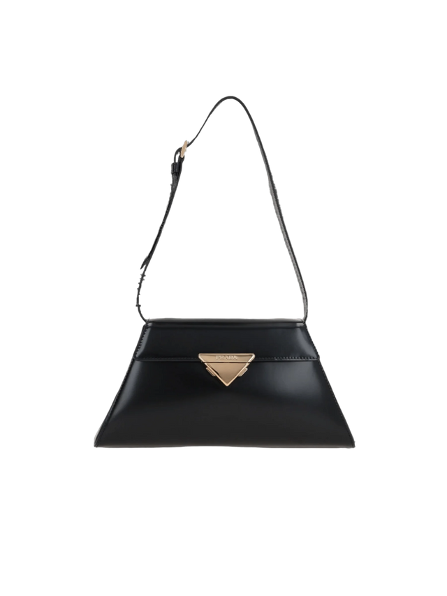 Brushed Leather Medium Shoulder Bag-PRADA-JOHN JULIA