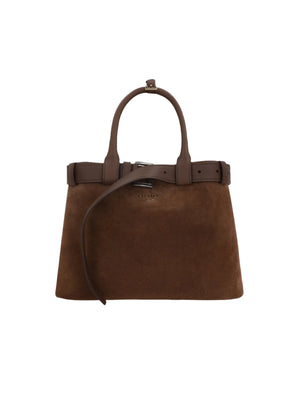 Buckle Large Suede Handbag-PRADA-JOHN JULIA