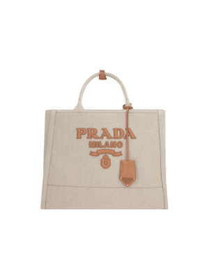 Canvas Large Shopping Bag-PRADA-JOHN JULIA