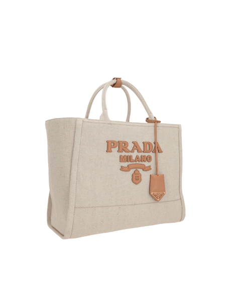 Canvas Large Shopping Bag-PRADA-JOHN JULIA