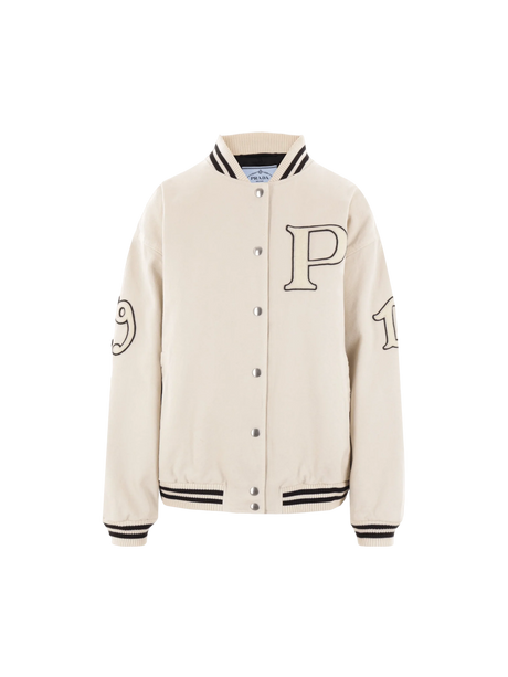 Canvas Oversize Bomber Jacket-PRADA-JOHN JULIA