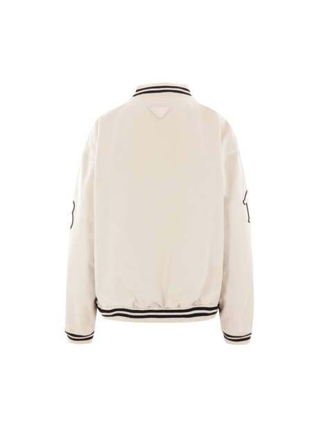 Canvas Oversize Bomber Jacket-PRADA-JOHN JULIA