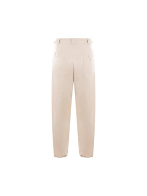 Chevron Cotton Loose-fit Pants-PRADA-JOHN JULIA