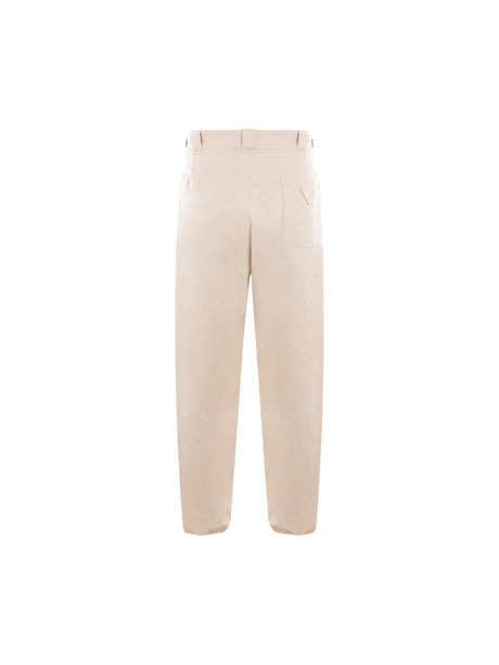 Chevron Cotton Loose-fit Pants-PRADA-JOHN JULIA