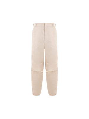 Chevron Cotton Loose-fit Pants-PRADA-JOHN JULIA