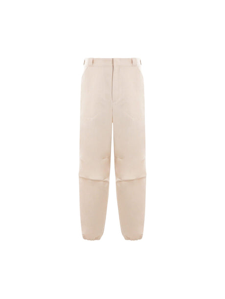 Chevron Cotton Loose-fit Pants-PRADA-JOHN JULIA