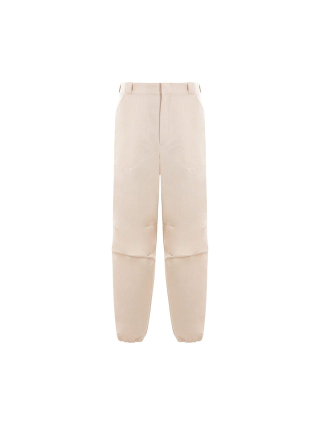 Chevron Cotton Loose-fit Pants-PRADA-JOHN JULIA