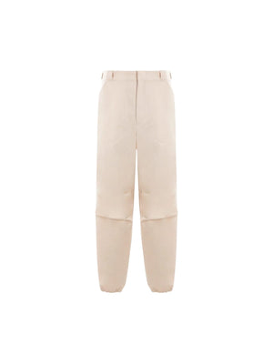 Chevron Cotton Loose-fit Pants-PRADA-JOHN JULIA