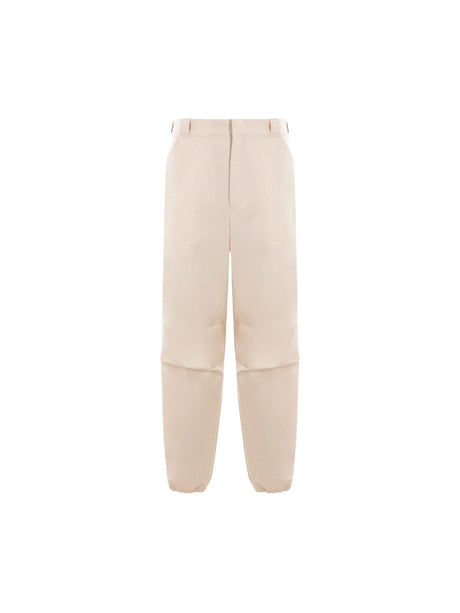 Chevron Cotton Loose-fit Pants-PRADA-JOHN JULIA