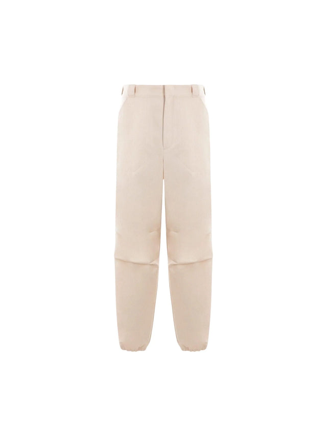 Chevron Cotton Loose-fit Pants-PRADA-JOHN JULIA