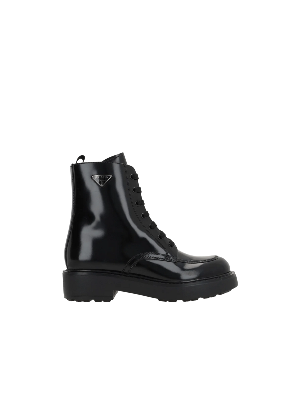 Diapason Brushed Leather Combat Boots-PRADA-JOHN JULIA