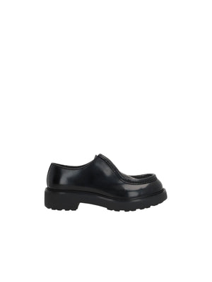 Diapason Brushed Leather Lace-up Shoes-PRADA-JOHN JULIA