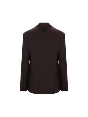 Double-breasted Gabardine Jacket-PRADA-JOHN JULIA